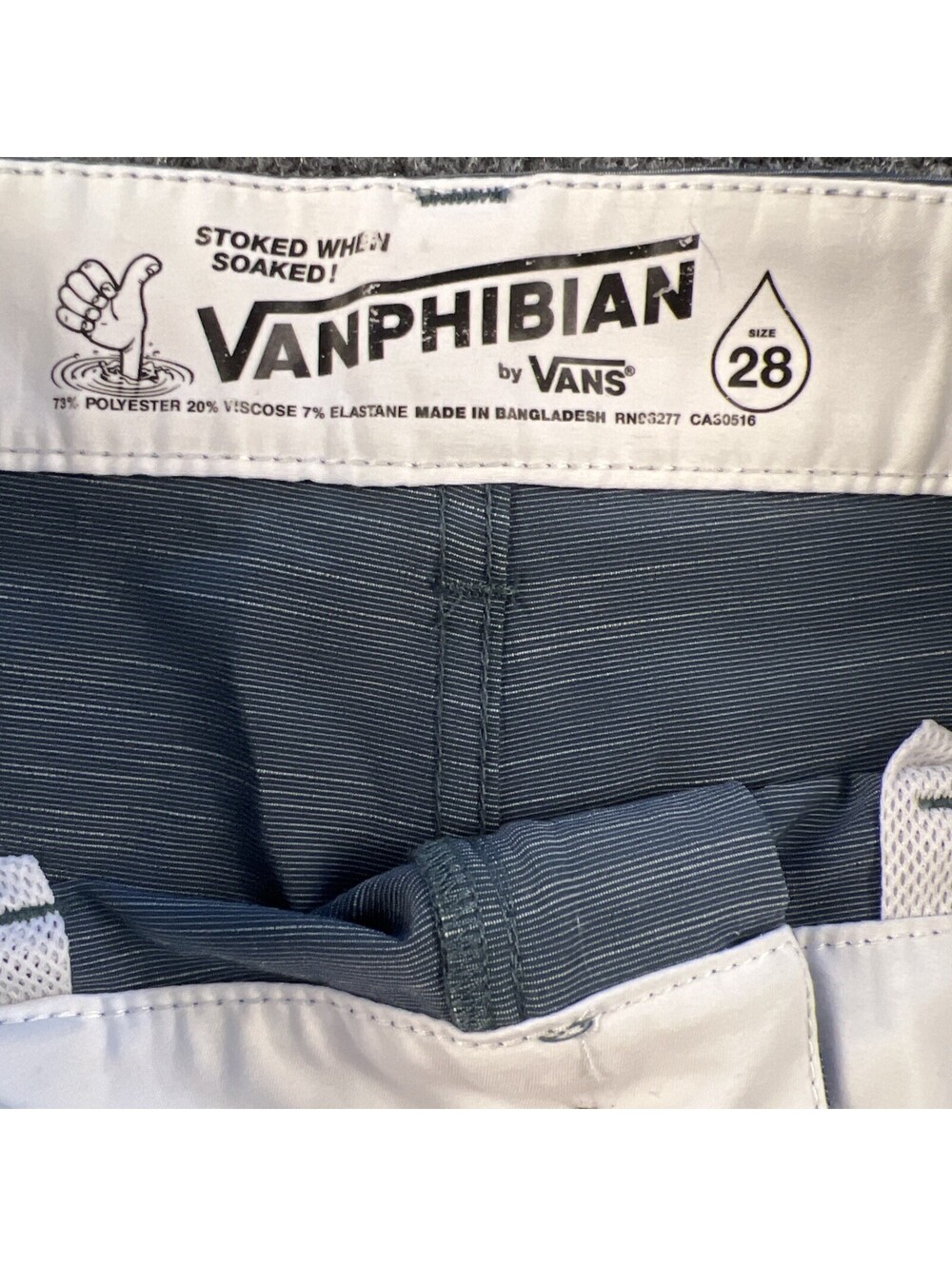 Vans Vanphibian Board Shorts Mens 28x10 Blue‎ Quick Dry Hybrid Boardshorts Logo